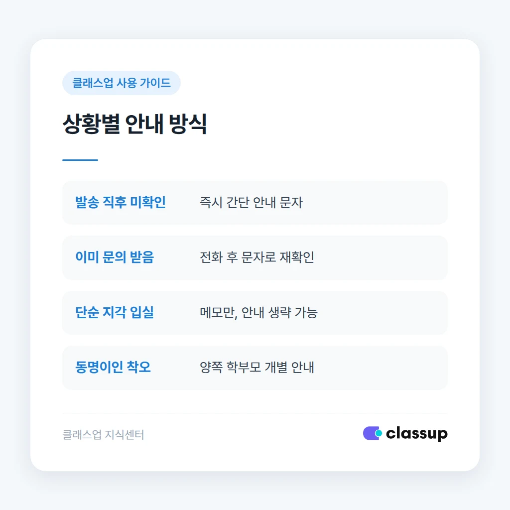 상황별 알림 재발송 판단 기준