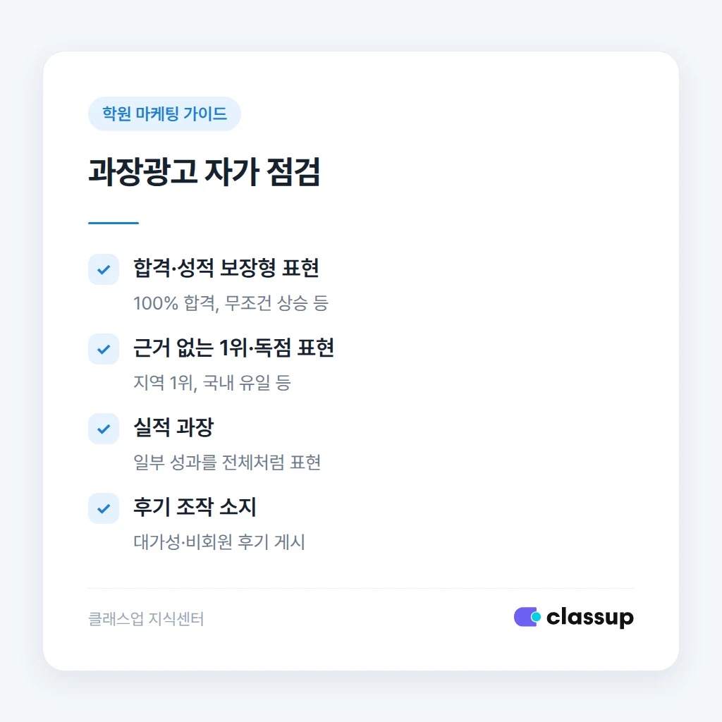 온라인 광고 표시 의무 체크 항목