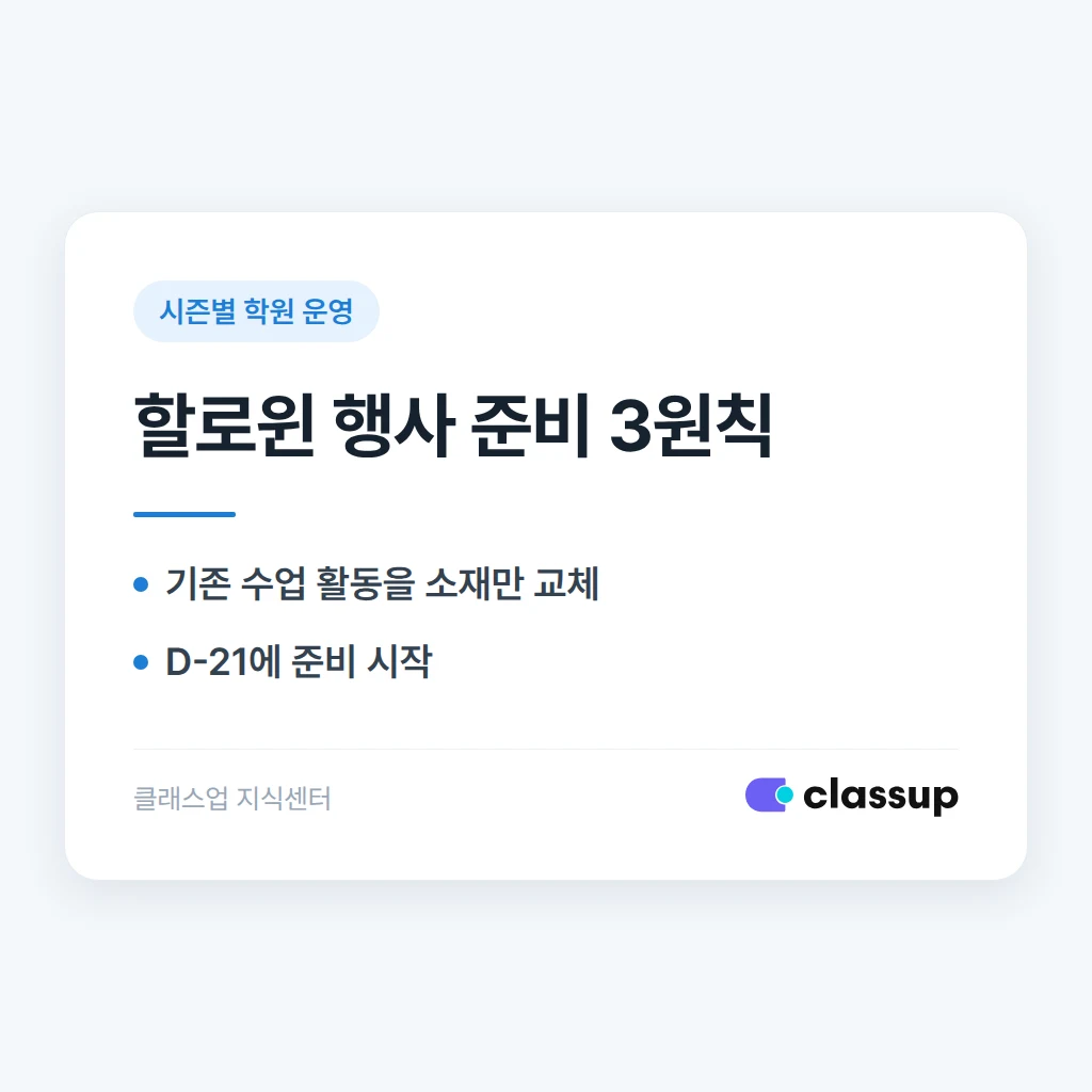 할로윈 이벤트, 영어학원 말고 다른 업종도 활용할 수 있을까요?