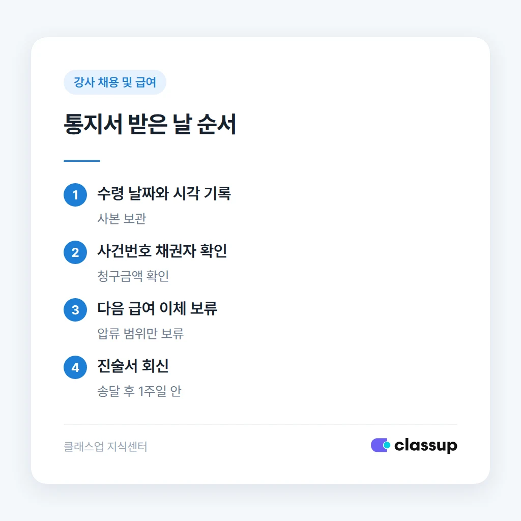 압류 통지서 수령 후 처리 순서