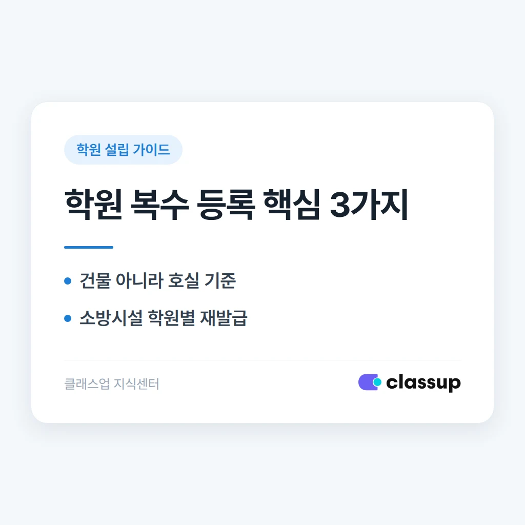 한 건물에 학원을 두 개 이상 등록할 수 있나요?