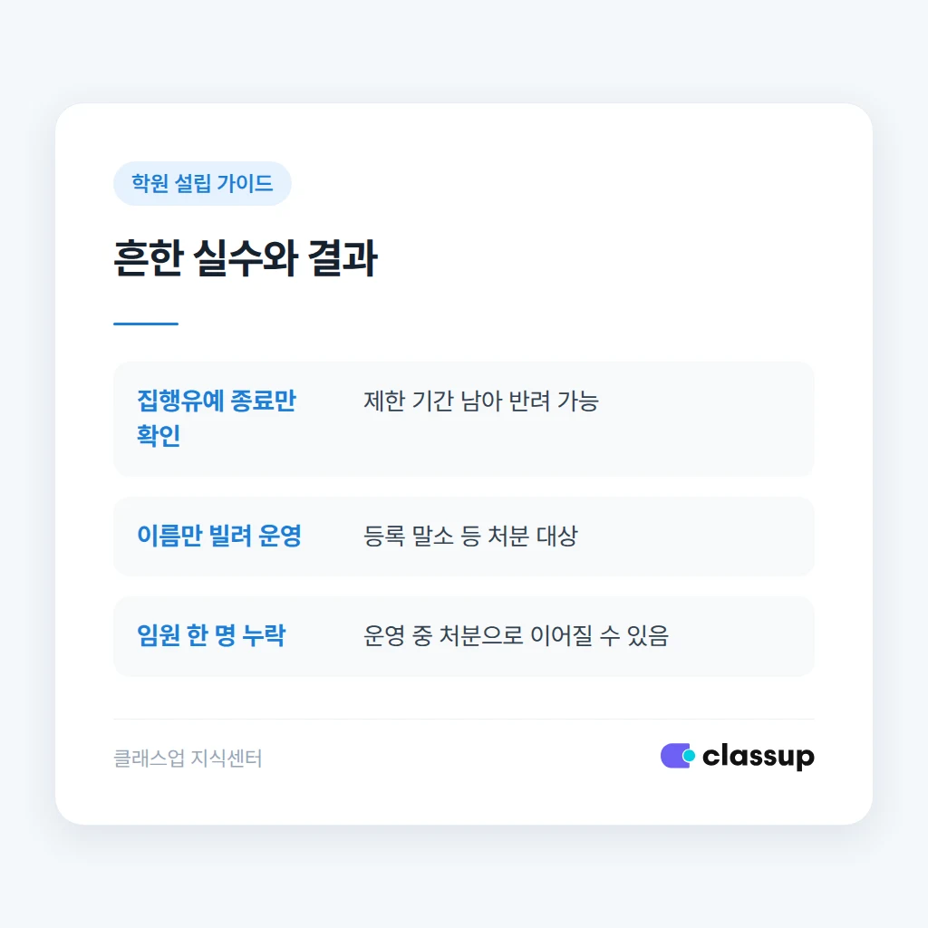 흔한 실수와 그 결과 비교