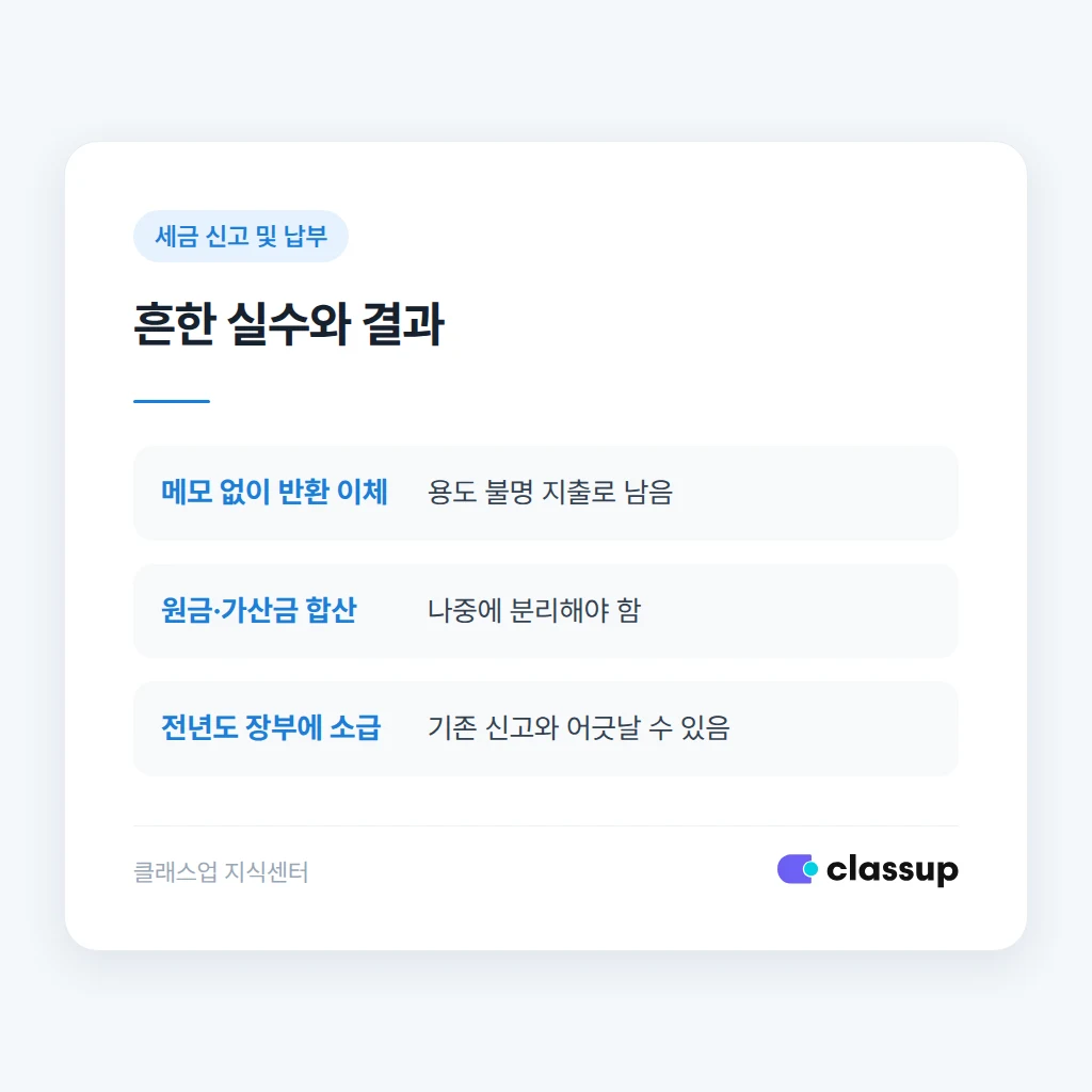 흔한 실수와 실제로 벌어지는 일