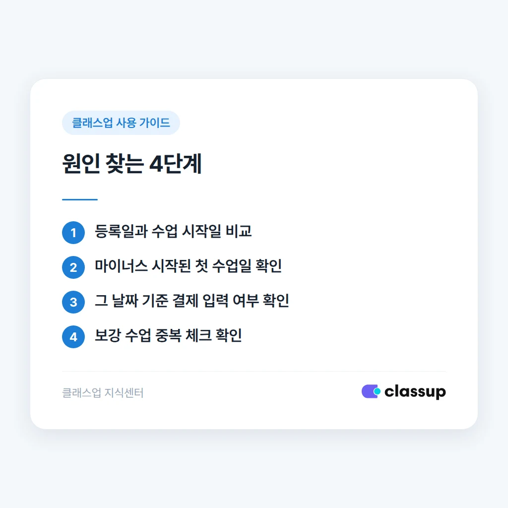 수강권 차감 기준 확인 화면