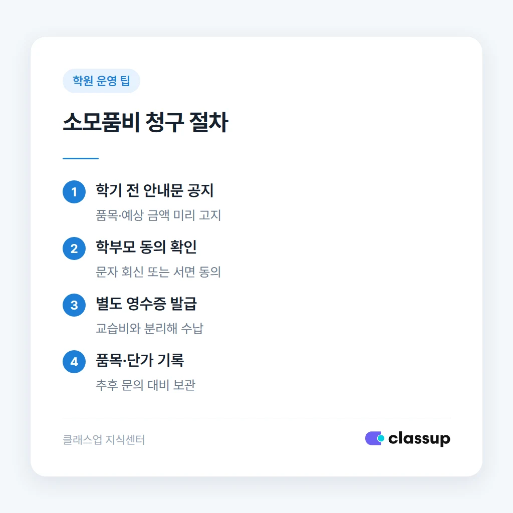 소모품비 청구 절차 안내