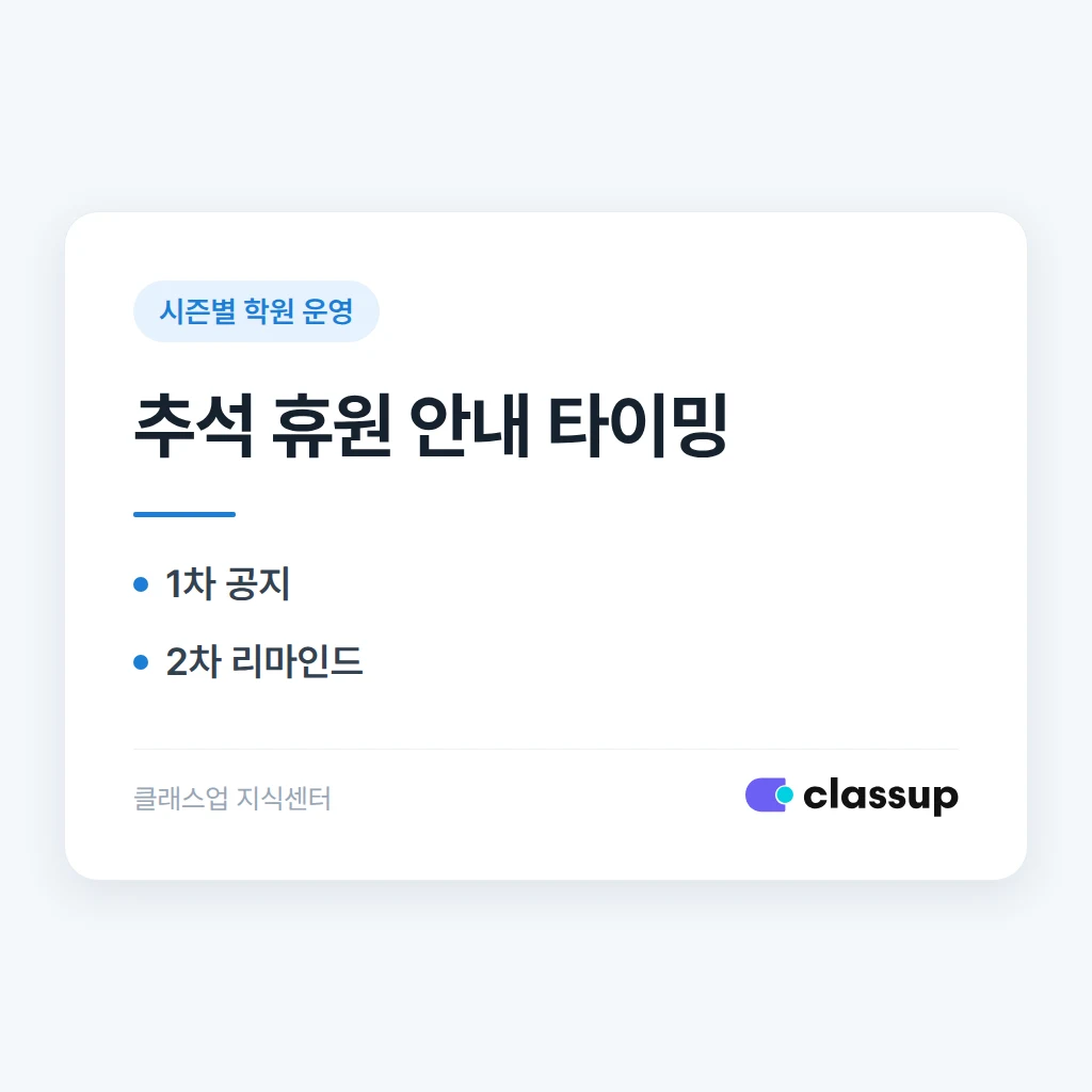 추석 연휴 휴원 안내, 언제 어떻게 공지해야 할까