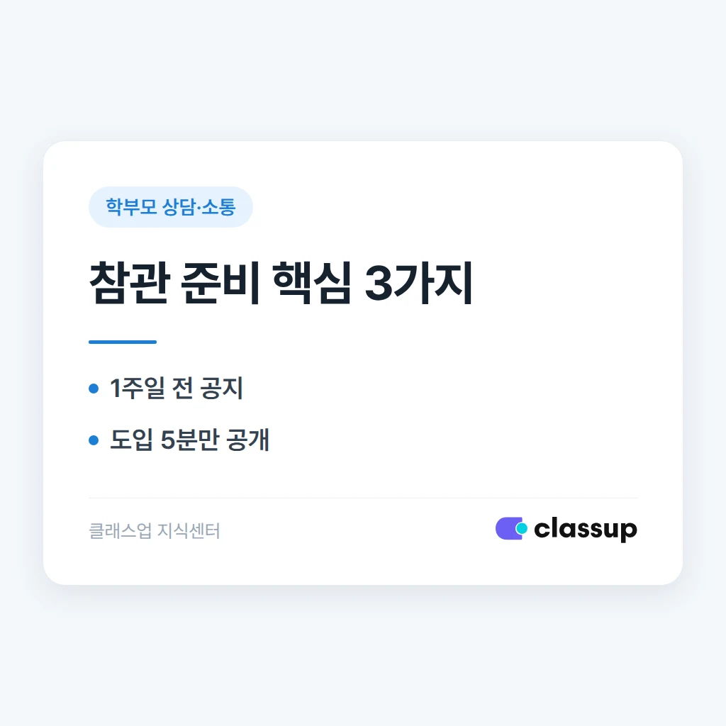 수업 참관과 공개수업, 준비와 진행 요령