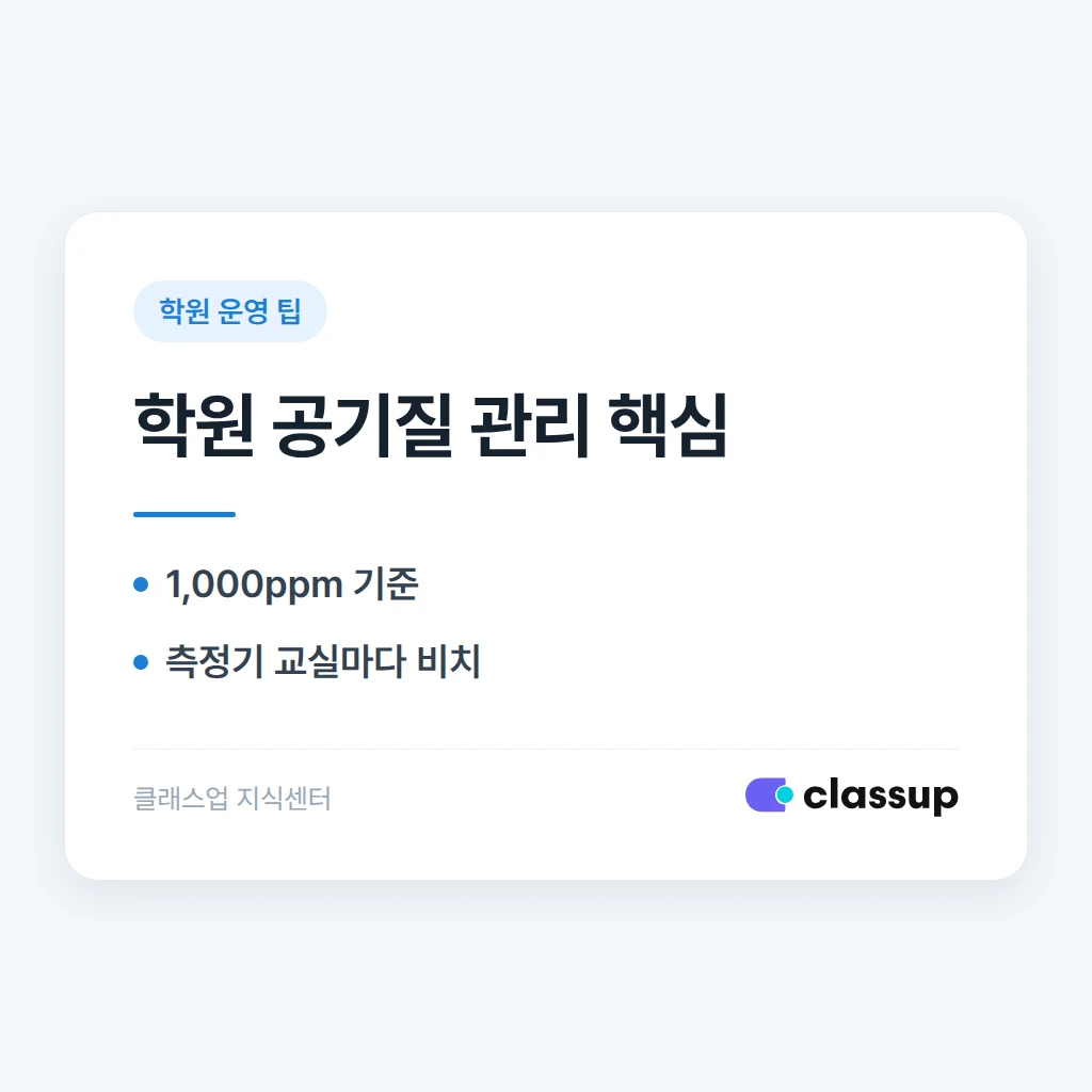 학원 강의실 공기질(이산화탄소) 측정, 꼭 해야 하나요