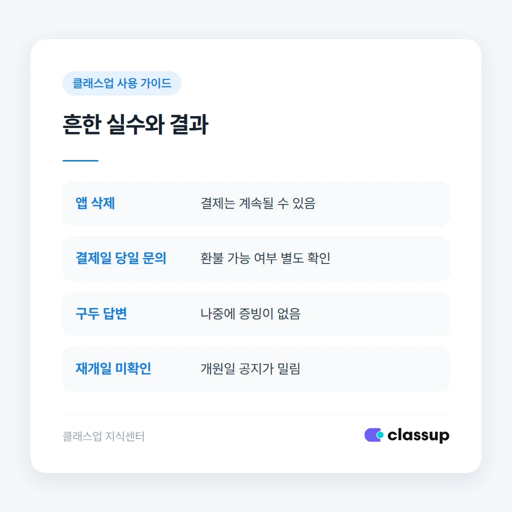 일시정지 때 흔히 틀리는 지점 비교