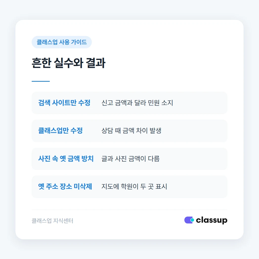 신고 금액과 게시 금액이 다를 때 생기는 문제 비교