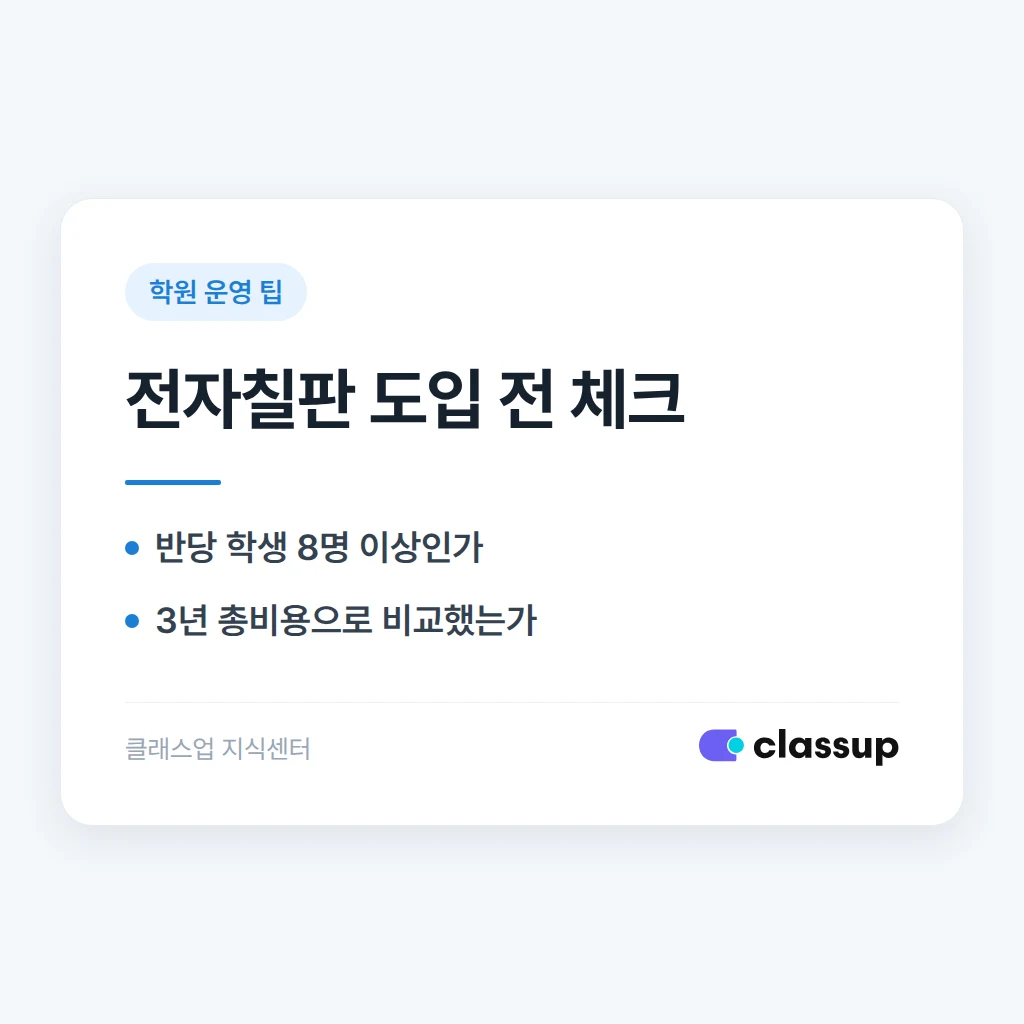 전자칠판 도입, 비용 대비 효과가 있을까요