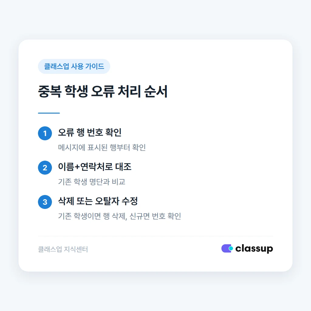 업로드 후 명단 검수 순서