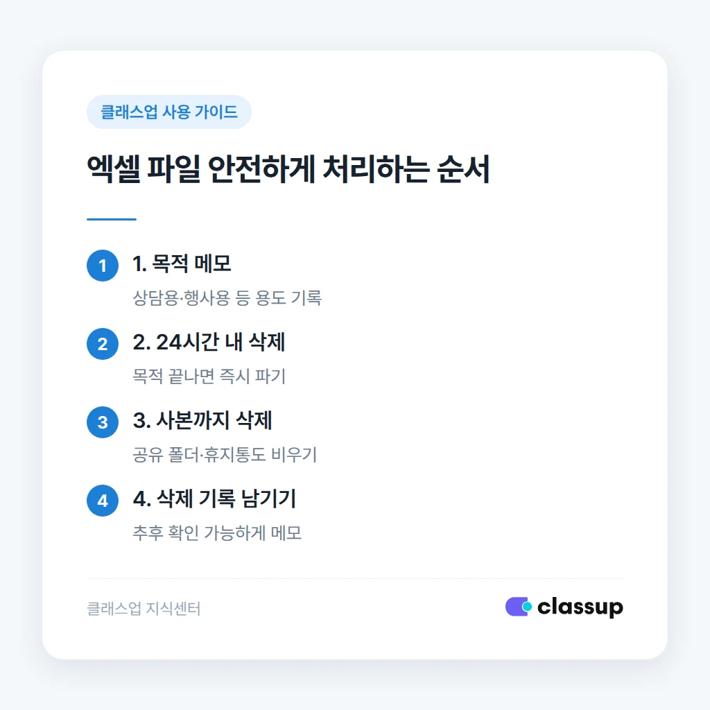 엑셀 내보내기 전 점검해야 할 기준