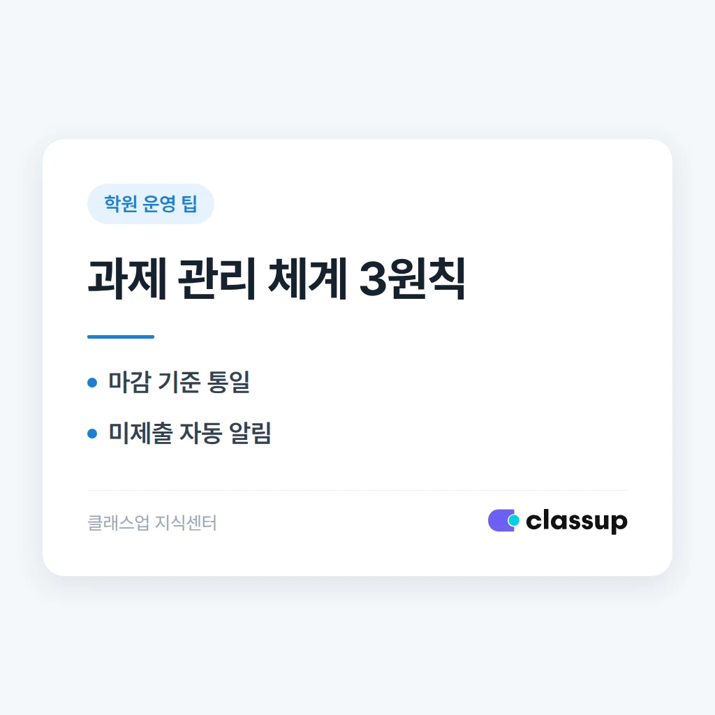 과제 관리 체계 만들기: 제출률을 올리는 규칙