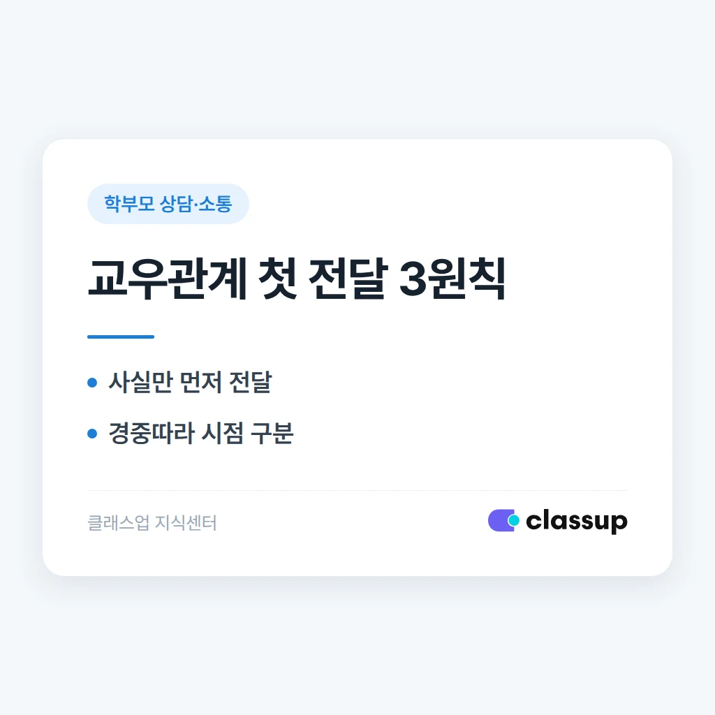 학부모에게 자녀의 교우관계 문제를 처음 전달하는 방법