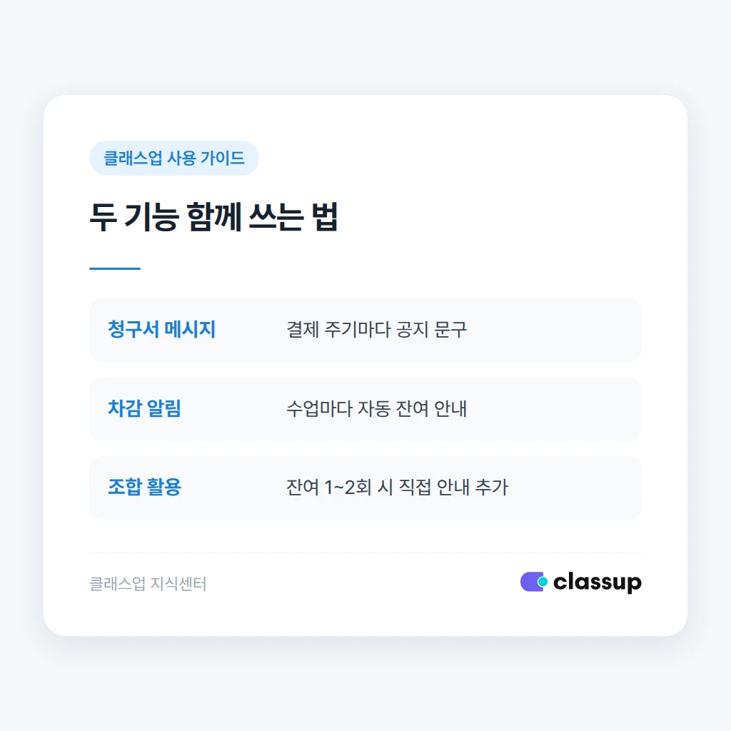 청구서 메시지와 차감 알림을 함께 활용하는 방법