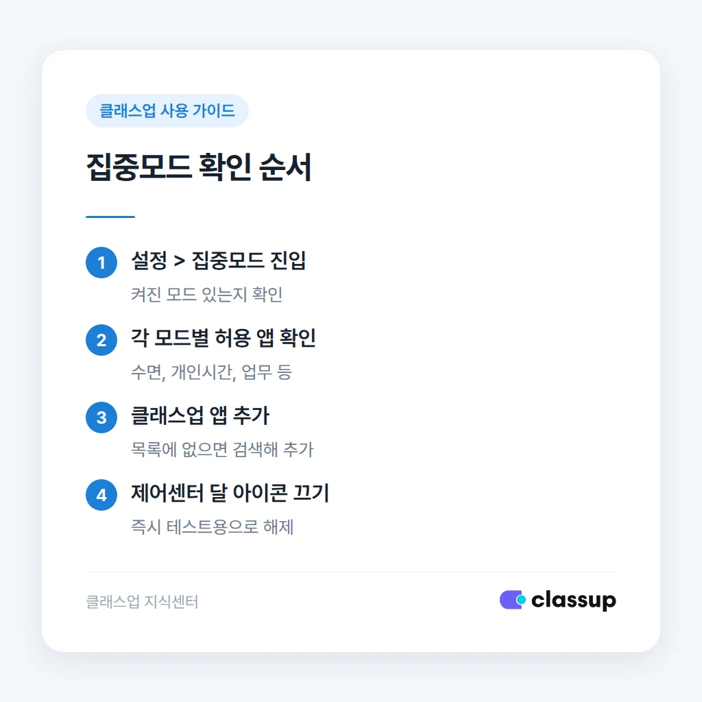 아이폰 집중모드 알림 차단 확인 방법