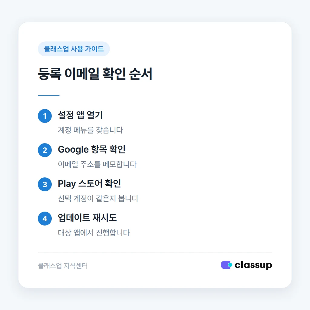 태블릿에서 구글 계정 확인하는 순서