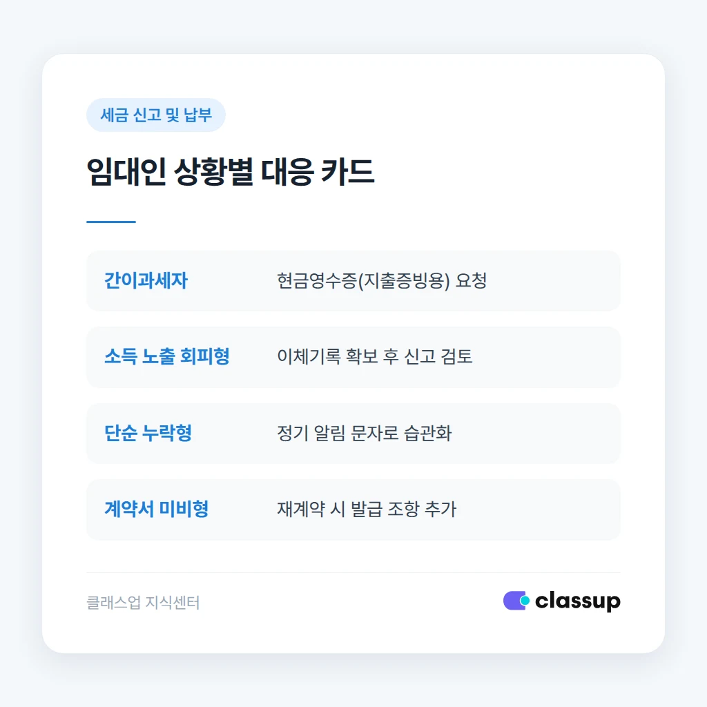 재계약 시 임대차계약서에 넣을 세금계산서 발급 조항