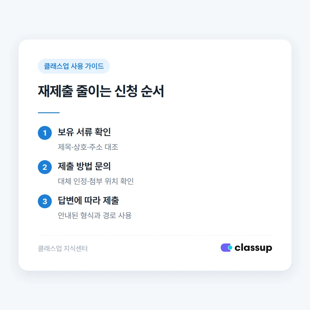 보유 서류 확인부터 결제 심사 제출까지의 순서