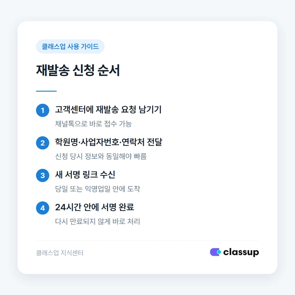 계약서 재발송 요청 절차