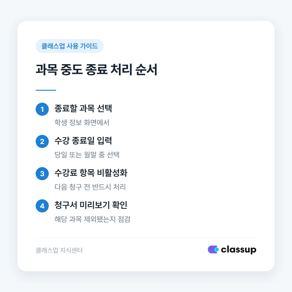 과목별 청구 설정 시 자주 틀리는 부분