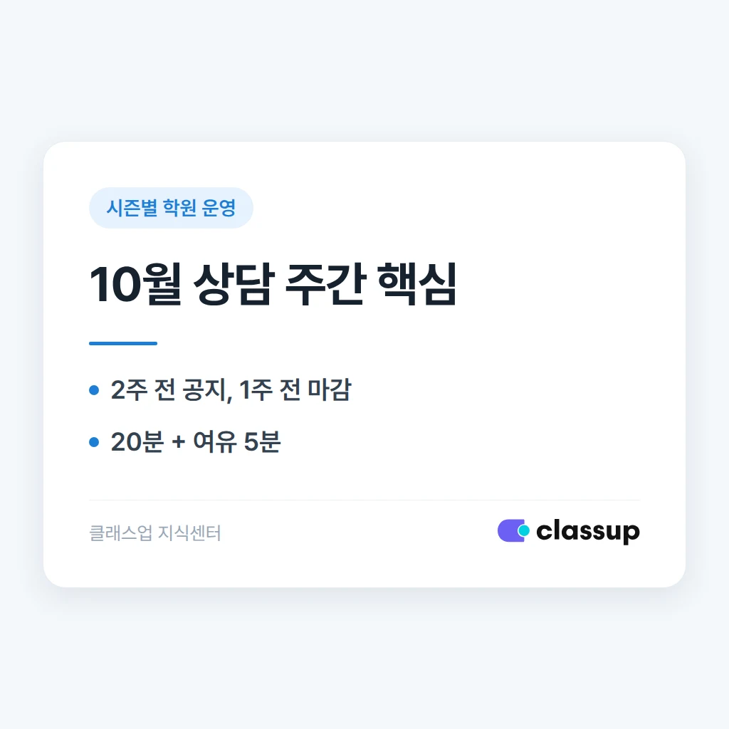 10월 학부모 상담 주간을 운영하는 방법