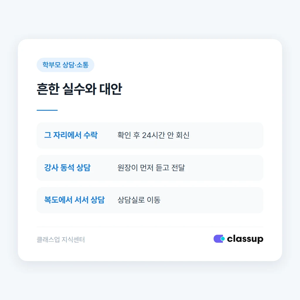 무예약 방문 응대에서 흔한 실수와 대안 비교