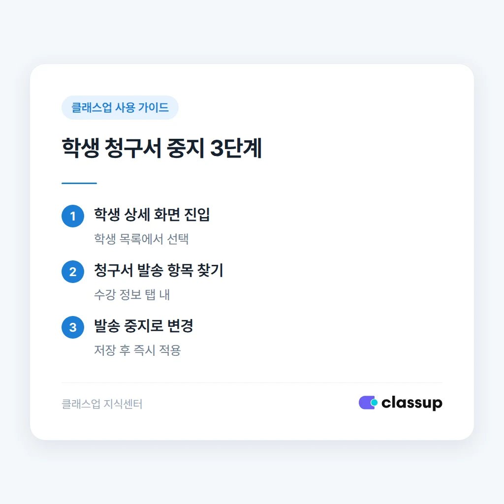 상황별 청구서 중지 기준과 재개 시점 정리