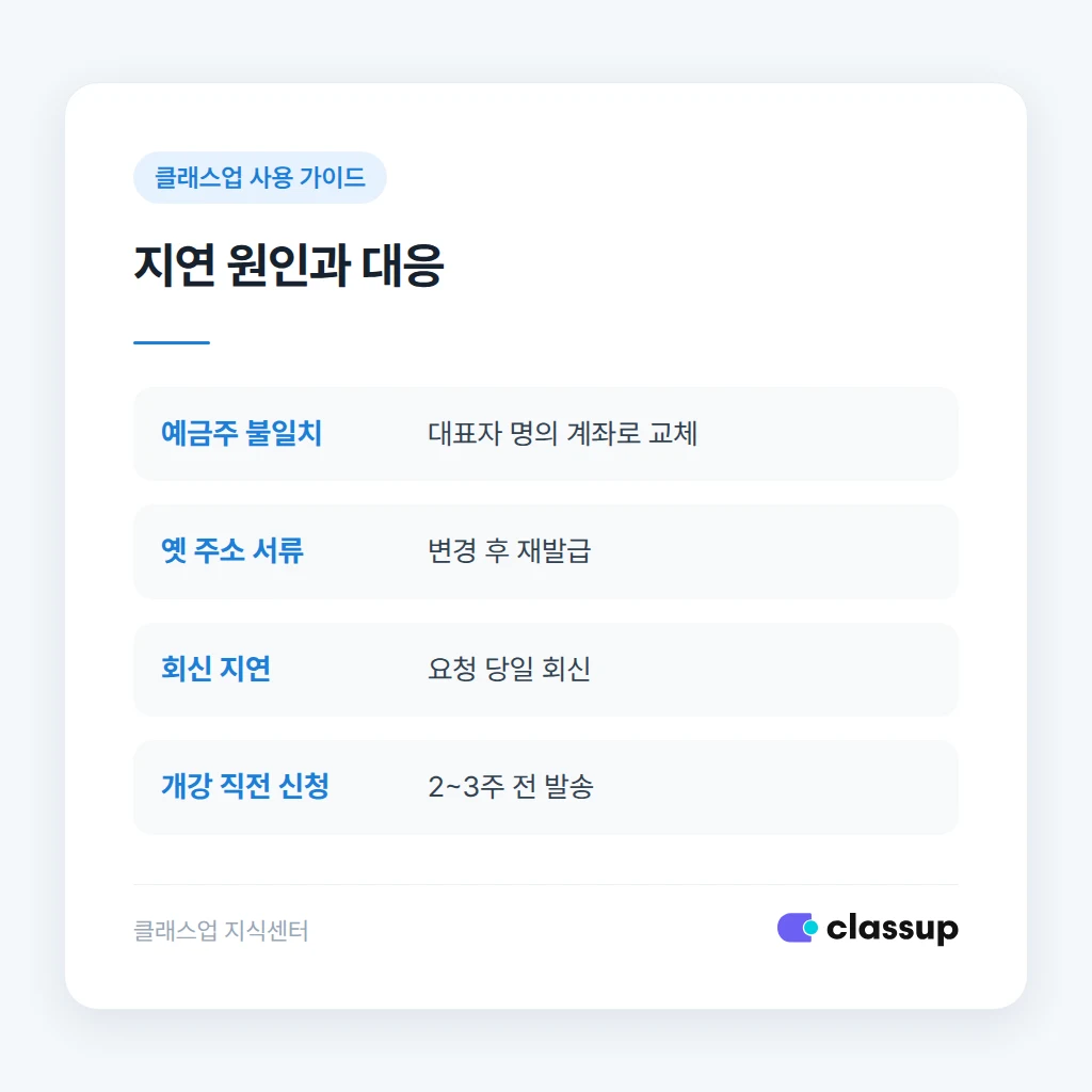 지연이 생기는 상황별 원인과 대응