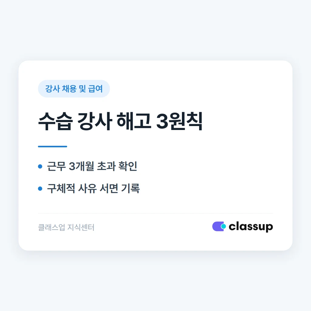 수습 강사를 해고할 때 절차상 문제없이 진행하는 방법