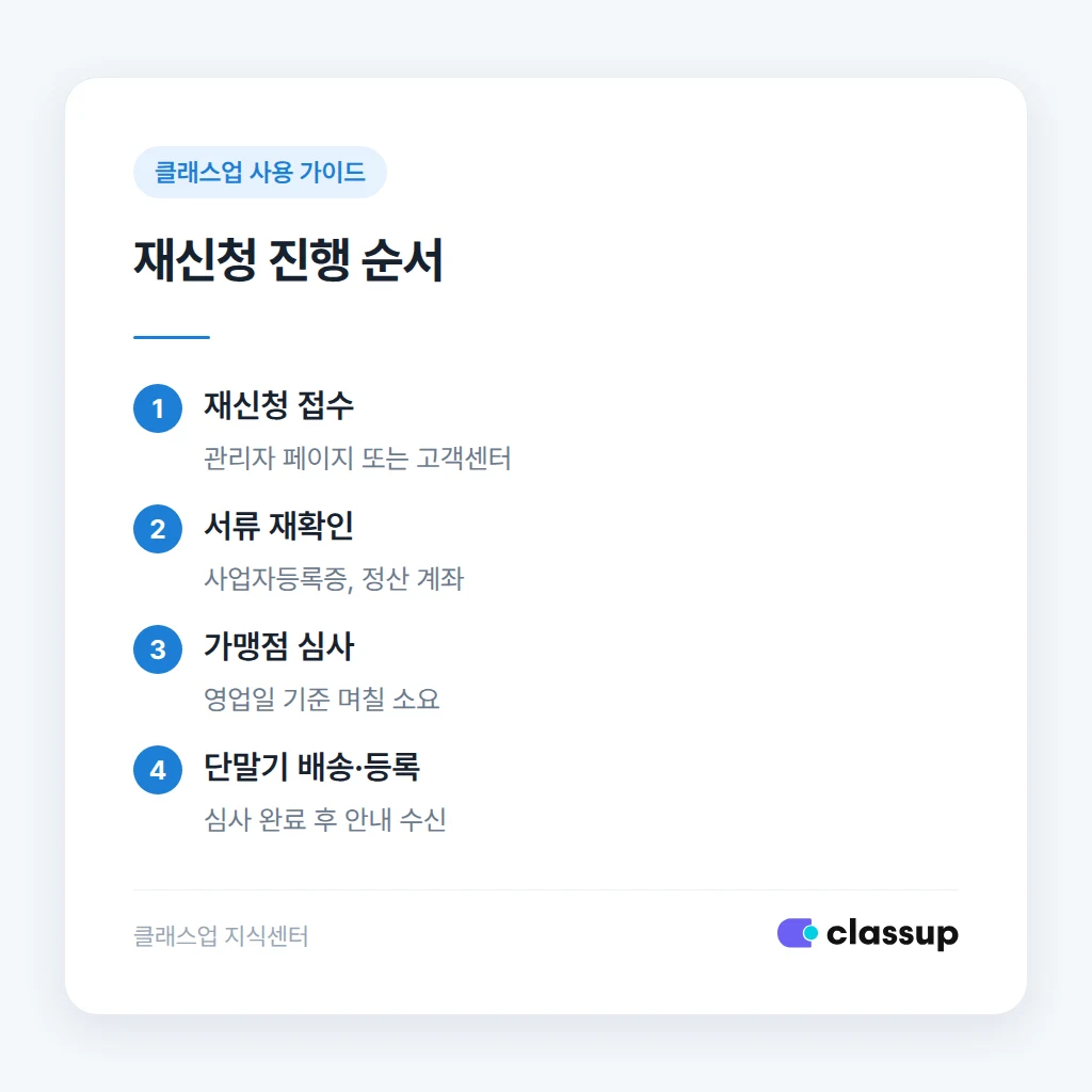 토스 단말기 재신청 시 고객센터 문의 절차