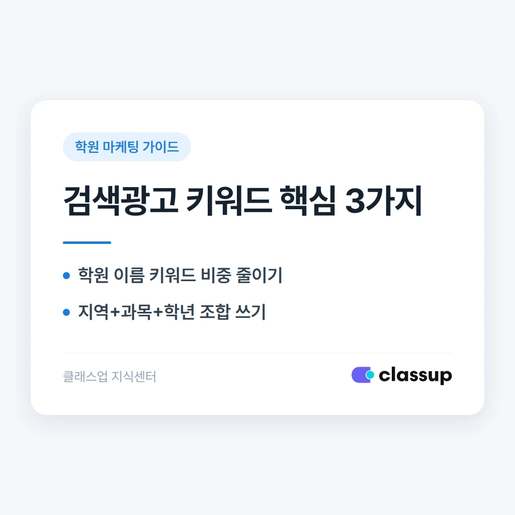 학원 검색광고 키워드, 학원 이름 대신 무엇을 넣어야 효과적일까요