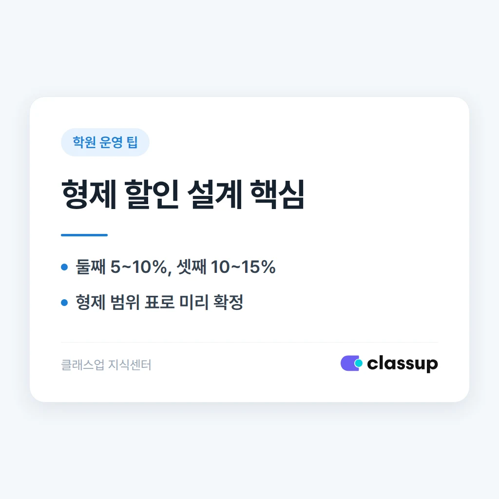형제자매 할인 설계: 기준과 관리 방법