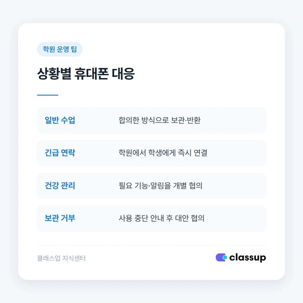 일반 보관과 예외 상황별 대응 기준