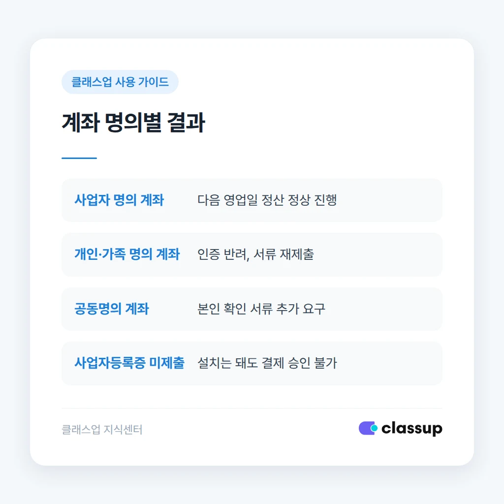 단말기 설치 후 클래스업 연동 완료 확인 방법