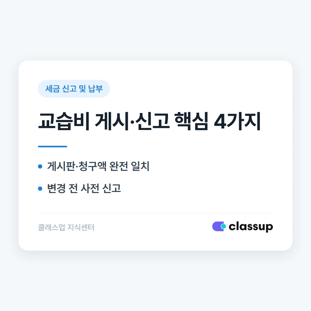 교습비 게시와 신고, 위반하면 어떻게 되나