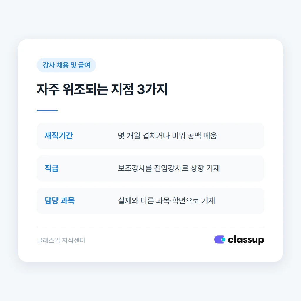 경력증명서 확인을 위한 지원자 안내 문구